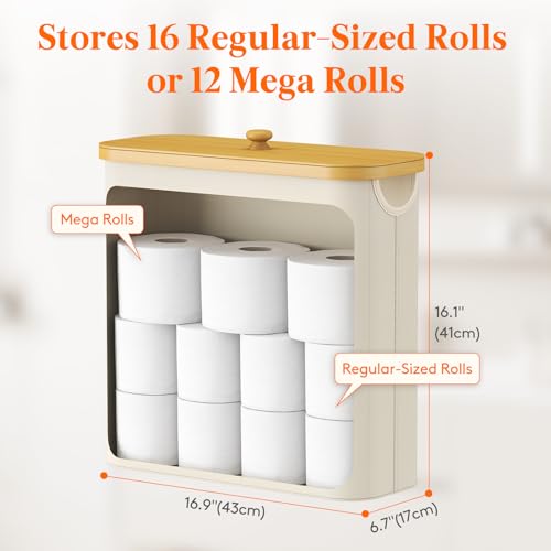 Lifewit Toilet Paper Storage Holder, Extra Large Stand Basket, 30L, White - color: White, size: 30L