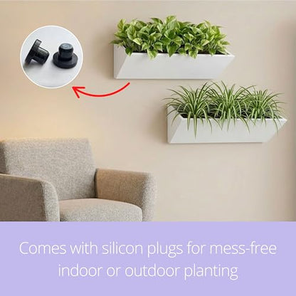 LaLaGreen Wall Planter for Outdoor Plants (24in, 2 Pack) Hanging Flower Pot