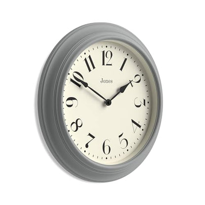 JONES CLOCKS® Fenchurch wall Clock | Large Classic Clock | 16" | Posh Gray - color: Posh Grey
