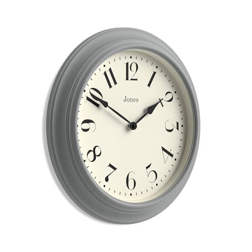JONES CLOCKS® Fenchurch wall Clock | Large Classic Clock | 16" | Posh Gray - color: Posh Grey