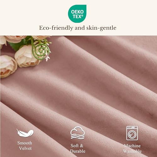 StangH 4-Panel Set Velvet Window Valance, 52x18 Inch, Dusty Rose - color: Dusty Rose, size: 52"W x 18"L (Pack of 4)