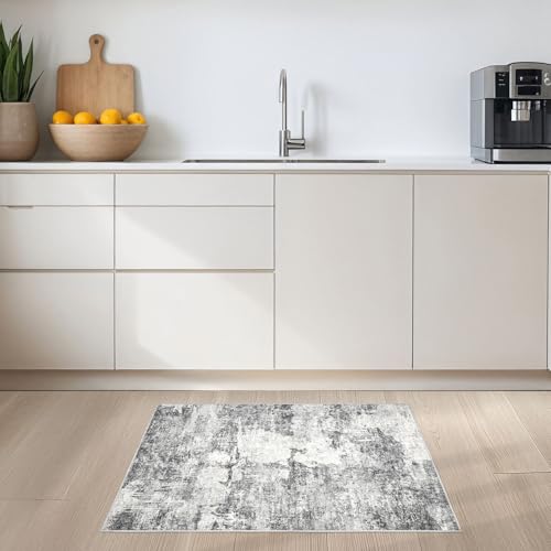 DMOYEST 2x3 Small Area Rug Washable Entryway Rugs Abstract Carpet - color: Grey, size: 2' x 3' (Rectangular)
