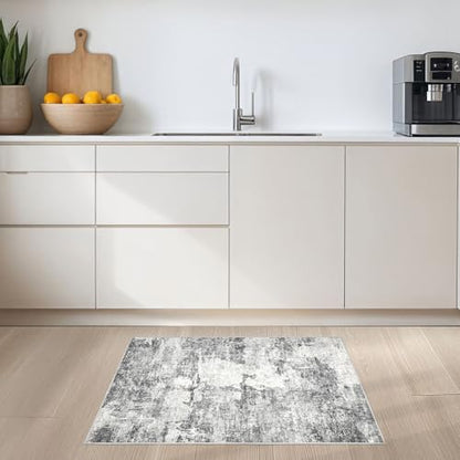 DMOYEST 2x3 Small Area Rug Washable Entryway Rugs Abstract Carpet - color: Grey, size: 2' x 3' (Rectangular)