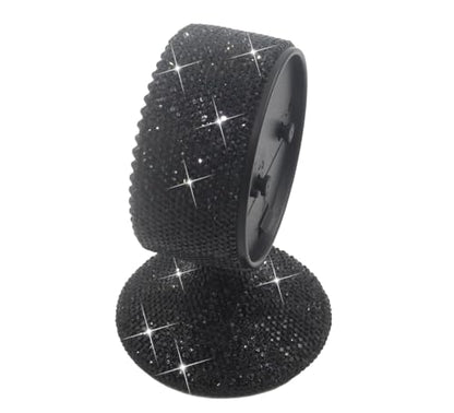 Luxury Rhinestone Alarm Clock Morning Call Super Silent Non Ticking Handmade Fashion Design for Bedroom Houseroom Living Room Desk Cute As Gift AR (Black) - color: Black