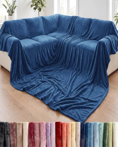 Fleece Blanket Oversized King - Ultra-Soft Flannel Blanket - Royal Blue - color: 28 - Royal Blue, size: Oversized King (120" x 120")