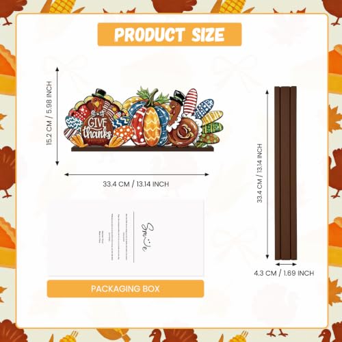 Smile Thanksgiving Wooden Standing Decor, Turkey Pumpkin And Give Thanks Tiered Tray Tabletop Signs With Stands For Home And Party Decorations - style: Pumpkin Turkey