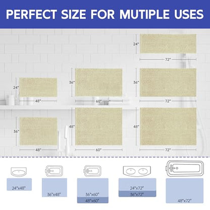 Amyracel Bathroom Rugs Mat 48x72, Thick Soft Quick Dry Absorbent - color: Beige/ Warm‑tan Tone, size: 48" x 72"