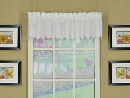Today's Curtain, Orleans Scallop Curtain, White Valance, 60" W x 12" L, White - color: White, size: 60"W x 12"L (Pack of 1)