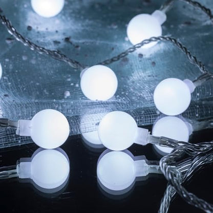 Ogrmar 49FT 100 LED Globe Ball String Lights 8 Modes with Remote White - color: White