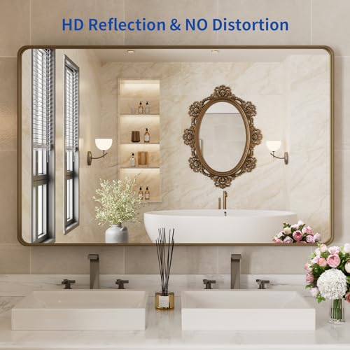 WEER Bathroom Vanity Mirror Bronze 48X30 Inch - color: Bronze, size: 48"L x 30"W