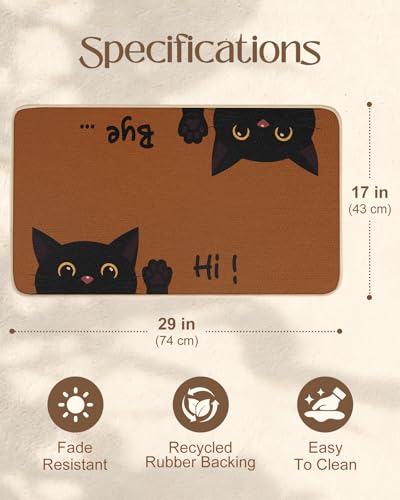 Miss Adola Door Mat, Home Decor, 17x29 Inch, Hi Bye Cat - color: E-hi Bye Cat