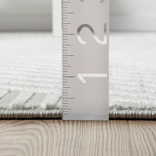 Abani Neutral Grey Area Rug 5' x 8' for Living Room, Bedroom - Criss Cross Line Zen Reiki Pattern - Durable & Easy to Clean - color: Grey, size: 5' x 8' (Rectangular)