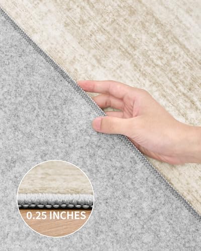 Washable Runner Rug Non Slip, 2'6"x10 Runners for Hallways, Beige - color: Stripe-beige, size: 2'6" x 10' (Runner)