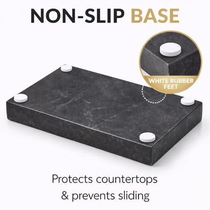 Natural Marble Tray, Black, 10" x 6", Rectangular - color: Black, size: 6" x 10" x 1.5"