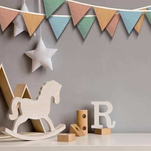 Oudain 2 Pcs Pennant Banner Flags Nursery Garland Triangle, Warm Color - color: Warm Color