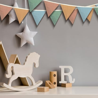 Oudain 2 Pcs Pennant Banner Flags Nursery Garland Triangle, Warm Color - color: Warm Color