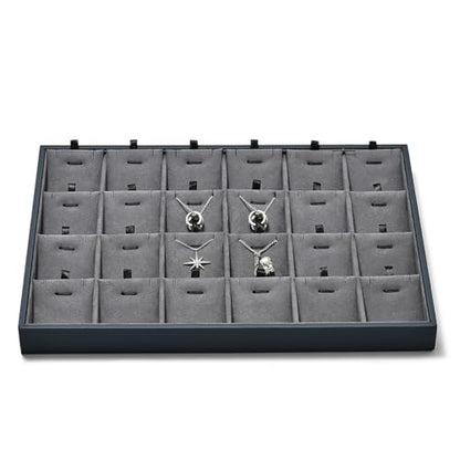 24 Grid Removable Insert Jewelry Necklace Display Tray - size: 24 Grid with Insert