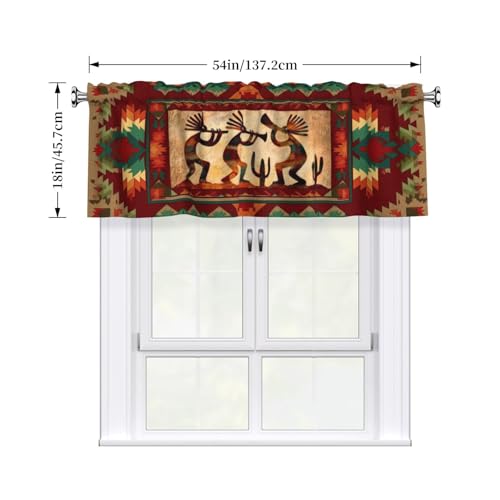 Southwest Valances for Windows Rod Pocket Curtain Valance 1 Panel Short Curtains for Kitchen Bathroom Living Room Bedroom Window Treatments - color: Southwest