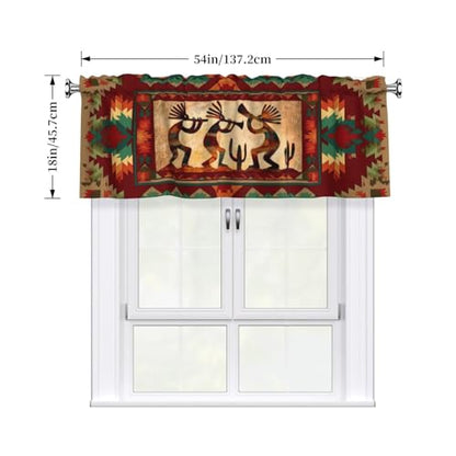 Southwest Valances for Windows Rod Pocket Curtain Valance 1 Panel Short Curtains for Kitchen Bathroom Living Room Bedroom Window Treatments - color: Southwest