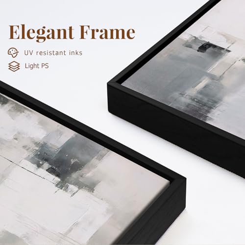 SAFERRYHOME Neutral Abstract Hand Painted Wall Art, 24x36 Inches, Set of 2 - color: Grey Abstract, size: 24" x 36" x 2 Panel Framed