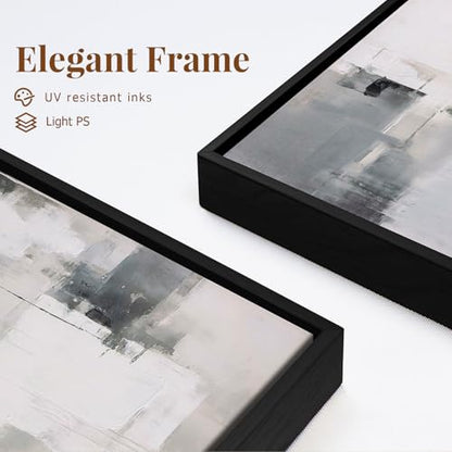 SAFERRYHOME Neutral Abstract Hand Painted Wall Art, 24x36 Inches, Set of 2 - color: Grey Abstract, size: 24" x 36" x 2 Panel Framed