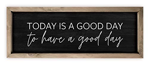 Today Is A Good Day To Have A Good Day Framed Black Wood Rustic - 8x24 - color: Black With Frame, size: 8L" x 24W"