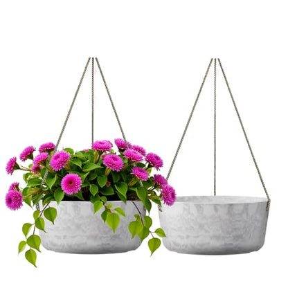 Asnext 2 Pack 10.7 Inch Hanging Planter for Indoor Plants, Marble
