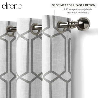 Threadmade Kaiden Geometric Room Darkening Window Curtain, Gray - 52" W x 84" L - color: Grey, size: 52"W x 84"L (Pack of 1)