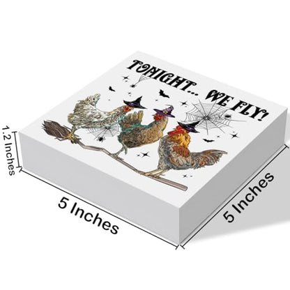 Funny Halloween Witchy Chicken Decor Tonight We Fly Wooden Box Sign - color: Chicken Halloween