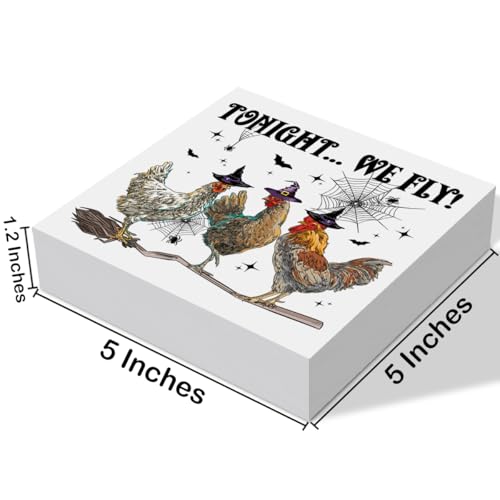 Funny Halloween Witchy Chicken Decor Tonight We Fly Wooden Box Sign - color: Chicken Halloween