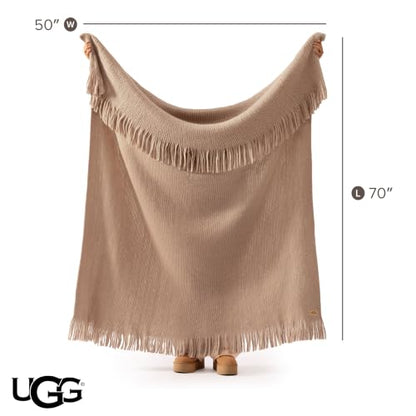 UGG Margot Knit Throw Blanket, Home Decor, 50" x 70", Brown (Sandalwood) - color: Brown