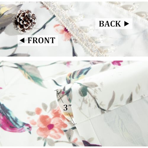 VOGOL Purple Bird Print Scalloped Valance, Linen Texture, 52 x 16, 1 Panel - color: Birds Purple, size: 52"W x 16"L (Pack of 1)
