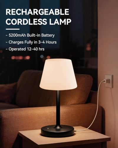 SAIWEYA Outdoor Waterproof Shower Lamp, 5200mAh Rechargeable Bathroom Lamp - color: Black, size: 5200mAh