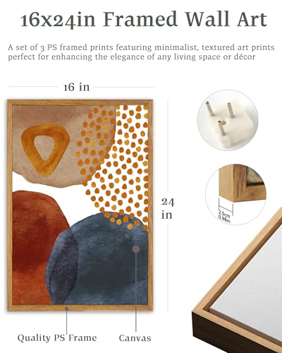UPWOIGH Mid Century Abstract Framed Wall Art Set of 3, 16 x 24 Inch - color: Colourful, size: 24"L x 16"W