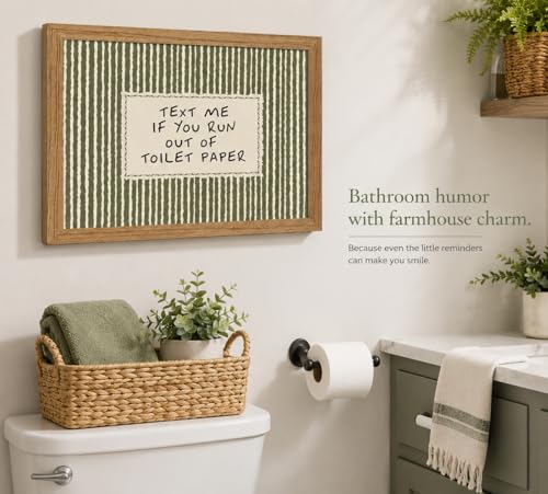 Framed Bathroom Quotes Art, Text Me If You Run Out of Toilet Paper, 8x10in - color: Text Me, size: 8x10in