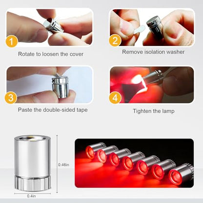 Aogist 24 PCS Red Mini LED Spot Lights, Battery Operated Tiny SMD Lamps - color: Red, size: 24