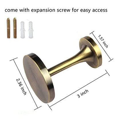 BEL AVENIR 2 Pack Curtain Holdbacks Metal Round Medallion Drapery Tiebacks Wall Hooks Modern Simple Style Home Decor with 2pcs Screws (Bronze) - color: Bronze