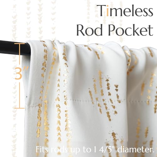 jinchan Striped Window Valance 16 Inch Modern Boho 1 Panel Gold on White - color: Boho| Gold on White, size: 52"W x 16"L (Pack of 1)