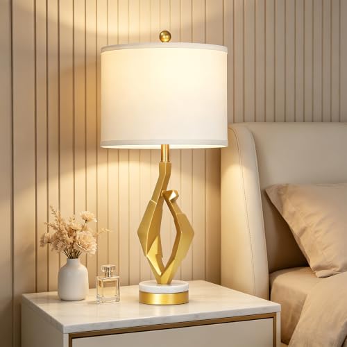 CINSARY 30" Tall White and Gold Table Lamps Set of 2 for Living Room - color: Gold White
