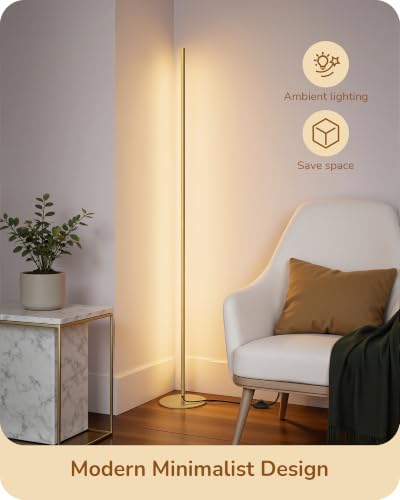 EDISHINE 2 Pack 57.5” Corner Lamp with Remote, 7 CCT Adjustable & Dimmable - color: Gold