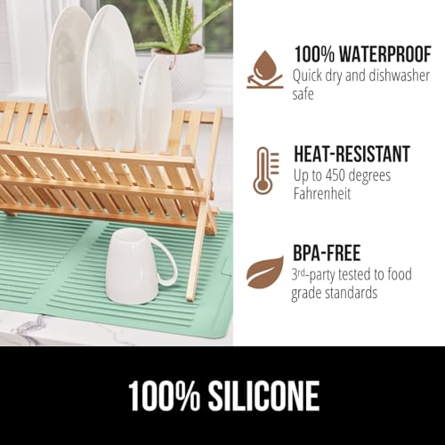 GORILLA GRIP Patented BPA-Free Silicone Dish Drying Mat, 18x16, Mint - color: Mint, size: 18" x 16", style: Silicone