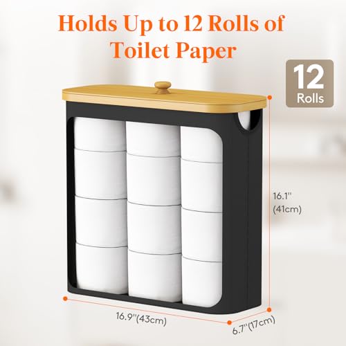 Lifewit Toilet Paper Storage Holder, Extra Large Stand Basket, 30L, Black - color: Black, size: 30L
