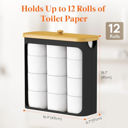 Lifewit Toilet Paper Storage Holder, Extra Large Stand Basket, 30L, Black - color: Black, size: 30L