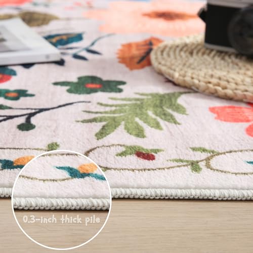 Rugcomf Round Area Rug 4ft Washable, Beige - color: Beige, size: 4' (Round)