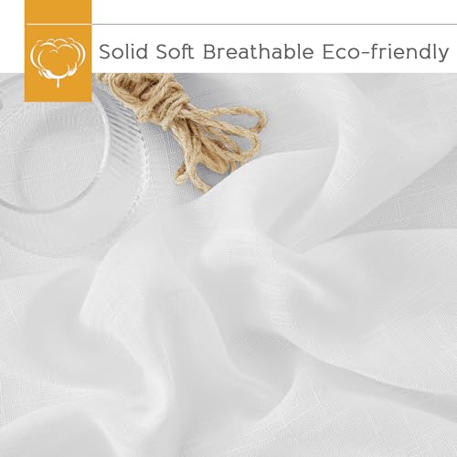 RYB HOME White Curtains 84 inches Long for Living Room - color: White, size: 34"W x 84"L (Pack of 2)