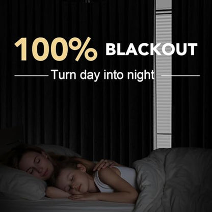 H.VERSAILTEX 100% Blackout Linen Curtains 120" L 2 Panels Glacier Gray - color: Glacier Gray, size: 52"W x 120"L (Pack of 2)