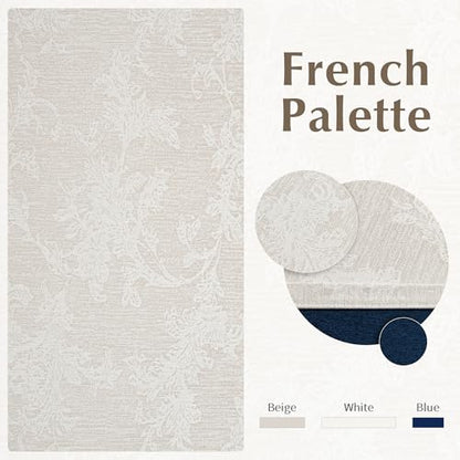 FMFUNCTEX Beige Floral Jacquard Blackout Curtains, 52X72 Inches, 2 Panels - color: Beige, size: 52"W x 72"L (Pack of 2)