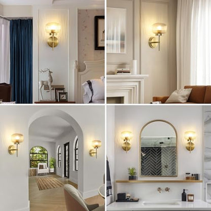 Battery Operated Wall Sconces Set of 2, Rechargeable No Hardwired Wall Light with Remote, 3 Color Dimmable for Bedroom Apartment Hallway - color: Gold
