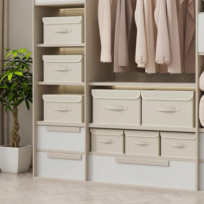 Storage Bins with Handles,Grey and Beige,13x9.1x7.9in,1 Pack - color: Beige/Gray, size: 13x9.1x7.9in(1-pack)