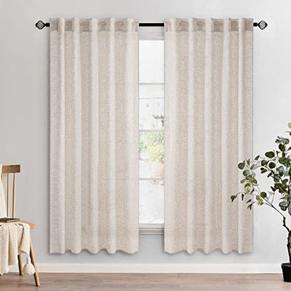 MIULEE Natural White Linen Curtains 37x72 Inch Length 2 Panels - color: Natural Linen White, size: 37"W x 72"L (Pack of 2)